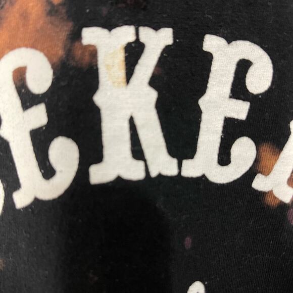 Electric Pink Brown Black Tie Dyed Weekend Whiskey Crop Cotton  T-Shirt Large - Picture 7 of 8